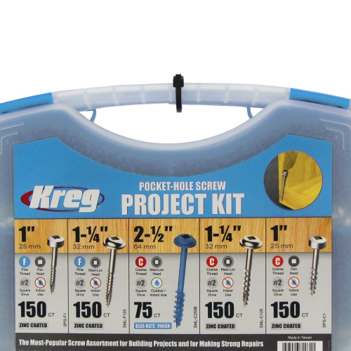 Kreg SK03 Pocket-Hole Screw Kit in 5 Sizes
