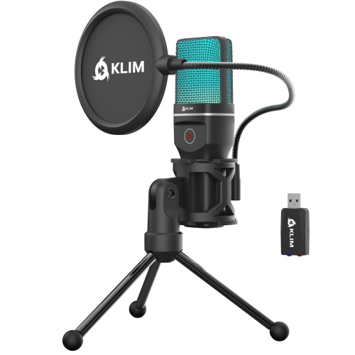 HLD  Wireless Gaming Microphone - New 2024 + Compatible PC Mac Ps4 Ps5 Switch + Professional Desktop Mic w Pop Filter + Recording Gaming Streaming