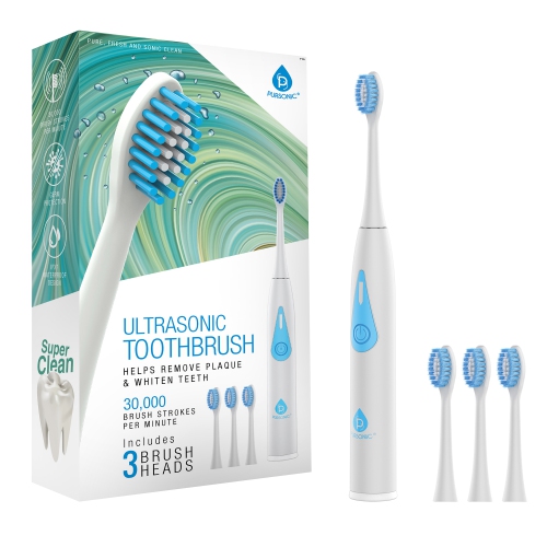 PURSONIC  Triple-Head Electric Tooth Wizard - 30, 000 Strokes Per A Minute