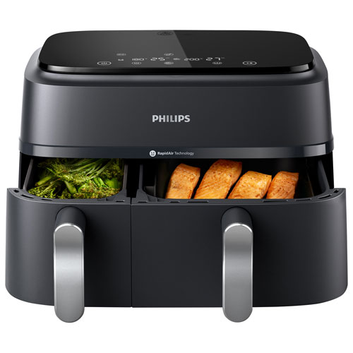 Philips 3000 Series Dual Basket Air Fryer - 9.5QT - Black