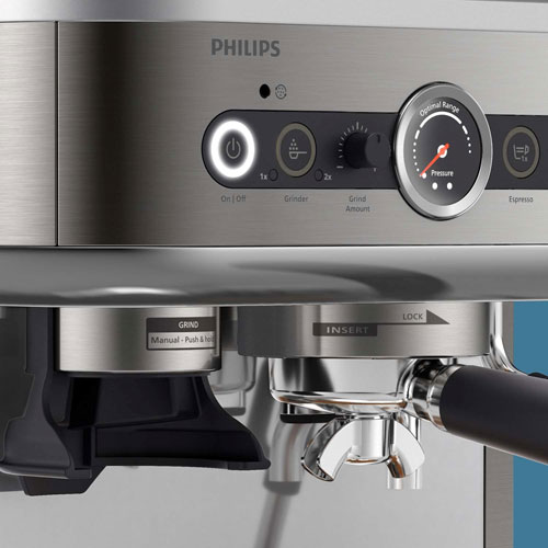 Philips Barista Brew Semi-Automatic Espresso Machine with Single Bean Container - Silver/Stainless Steel