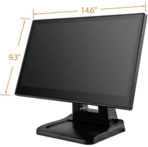 Angel Canada 15.6 Inch 1920 x 1080 FHD IPS Touchscreen POS Monitor Metal Housing, 10 Points Touch HDMI VGA, Waterproof Dustproof Screen 1080P,