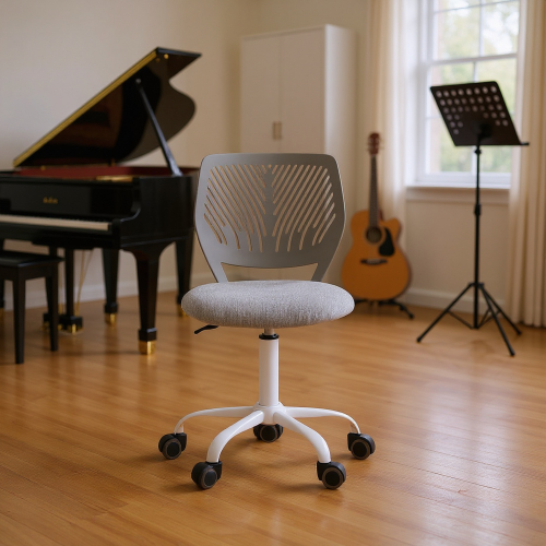 HOMY CASA  Ergonomic Music Stool Adjustable Swivel With Height Control And Rolling Base for Band Practice Recording Studio And Home Rehearsal Spaces