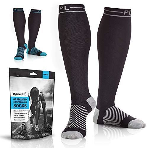 Powerlix Compression Socks for Women & Men for Neuropathy Swelling Pain Relief Medical Knee-high Stockings