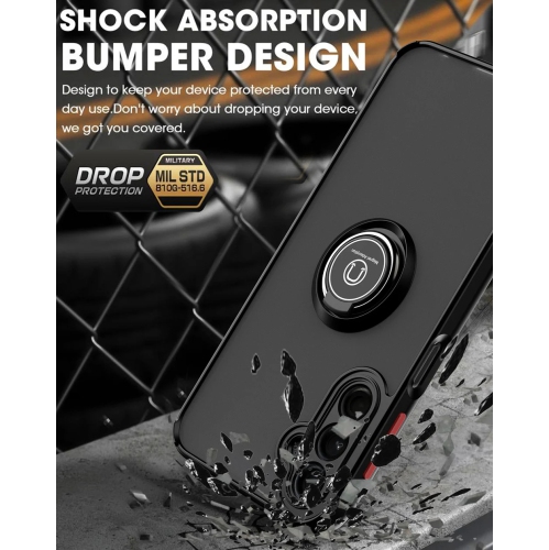 [CS] Étui blindé magnétique hybride caoutchouté avec anneau pour Samsung Galaxy A35 5G, noir