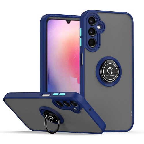 [CS] Rubberized Hybrid Magnetic Armor Case with Ring Holder for Samsung Galaxy A35 5G, Navy