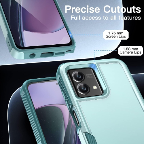 [CS] Dual Layers Heavy Duty Rubber Armor Hard Case Cover for Motorola Moto G 5G 2024, Teal