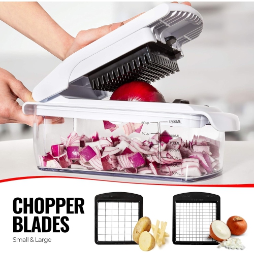 Vegetable Chopper Cutter Mandoline Slicer Cheese Grater - Food Onion Salad Veggie Chopper Container - French Fry Dicer Slicer Cutter - Kitchen Tools