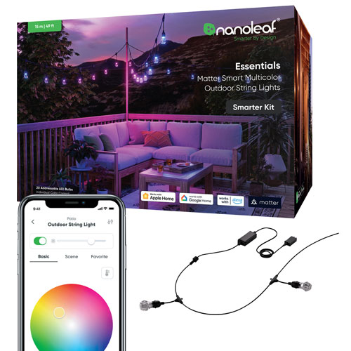 Nanoleaf Matter Smart 15m Multicolour Outdoor String Lights - 20 Lights - Exclusive Retail Partner