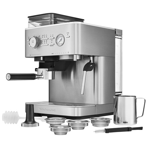 KitchenAid Semi-Automatic Espresso Machine with Coffee Grinder - Stainless Steel