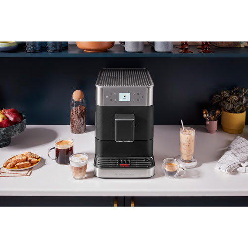 Machine à espresso automatique KES8557 de KitchenAid avec moulin à café et mousseur à lait automatique - Fonte noire