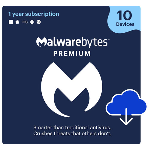 Malwarebytes Premium - 10 Devices - 1 Year - Digital Download