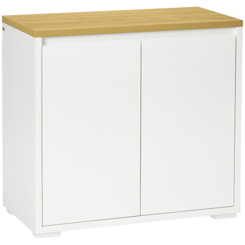 HOMCOM  Storage Cabinet, Sideboard Buffet Cabinet With 2 Doors And Adjustable Shelf, Modern Kitchen Cabinet In White