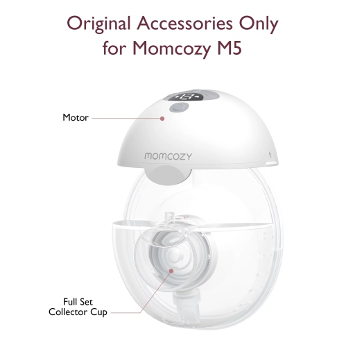 Momcozy Full Set Collector Cup Only for Momcozy M5, Original M5 Breast Pump Replacement Accessories