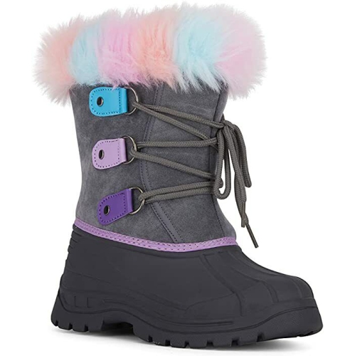 AQUAKIX Kids Toddler And Youth Snow Boots With Sherpa Lining Insulation