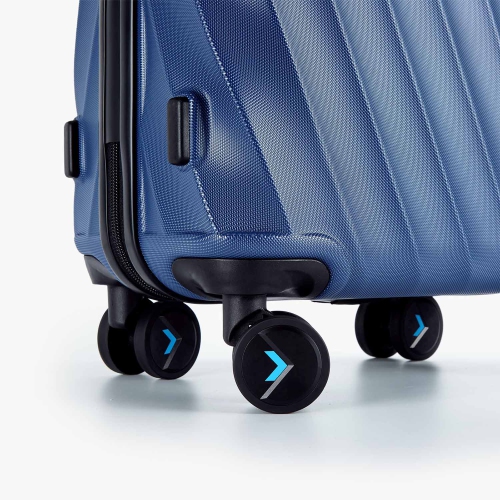 Valise de cabine rigide de 21 po à roulettes Globetrotter de Bagsmart - Bleu