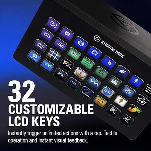 Elgato Stream Deck XL – contrôleur Studio avancé, 32 touches macro, déclenchez des actions dans des applications et des logiciels comme OBS, Twitch