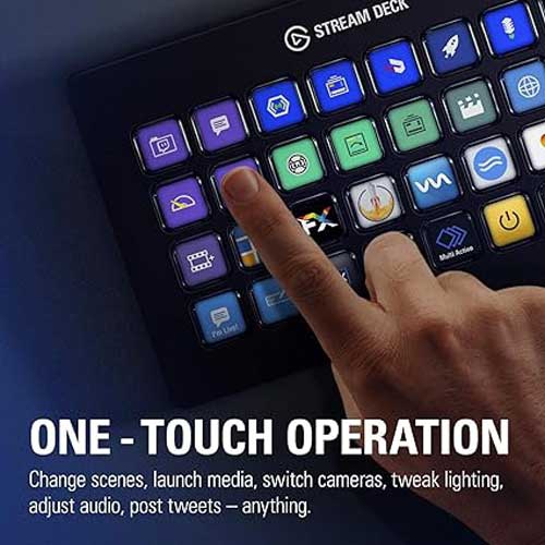 Elgato Stream Deck XL – contrôleur Studio avancé, 32 touches macro, déclenchez des actions dans des applications et des logiciels comme OBS, Twitch
