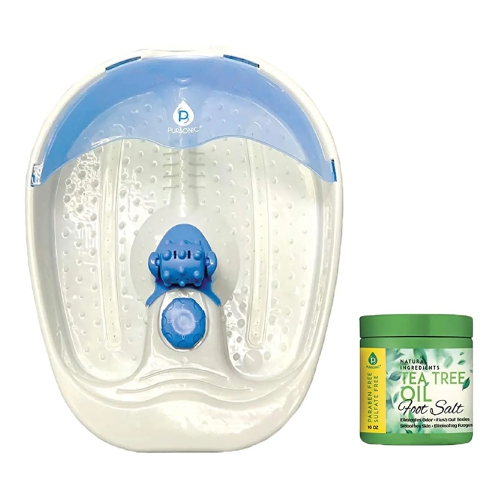 Pursonic Foot Spa Massager with Tea Tree Oil Foot Salt Scrub - Blue