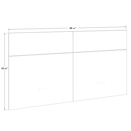 AUS-V - tête de lit laminée ZEN thermiquement fusible, grand lit, blanc