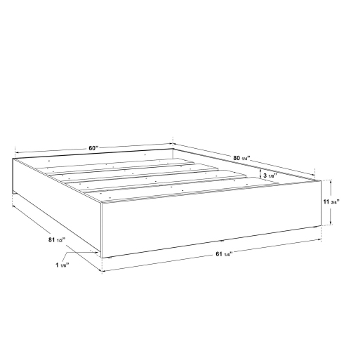 SUA-V - Ashton Thermally Fused Laminate Bed Base, Queen Size, White