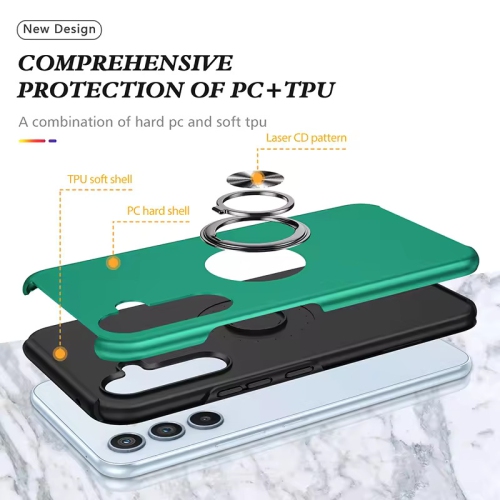 XCRS Dual-Layer Slim Design Armor Protection Cover, Built-in Magnetic Ring, Swirl Rotating Kickstand for Hands-Free View, Drop Protection Case for