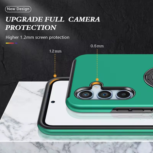 XCRS Dual-Layer Slim Design Armor Protection Cover, Built-in Magnetic Ring, Swirl Rotating Kickstand for Hands-Free View, Drop Protection Case for