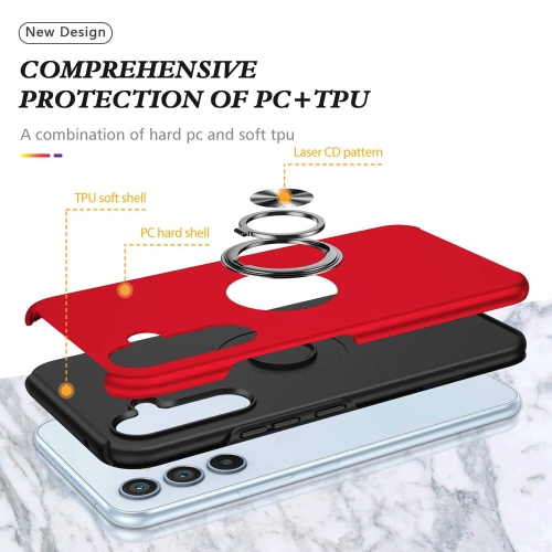 XCRS Dual-Layer Slim Design Armor Protection Cover, Built-in Magnetic Ring, Swirl Rotating Kickstand for Hands-Free View, Drop Protection Case for