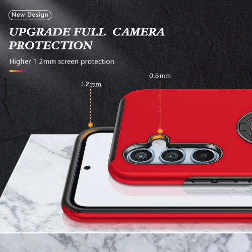 XCRS Dual-Layer Slim Design Armor Protection Cover, Built-in Magnetic Ring, Swirl Rotating Kickstand for Hands-Free View, Drop Protection Case for