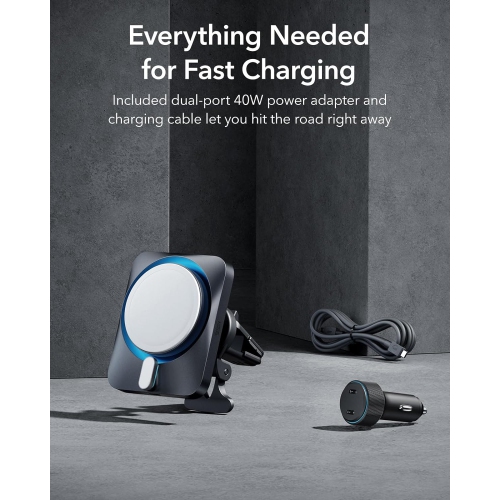 ESR 15W Car Charger with MagSafe + CryoBoost Frosted Silver