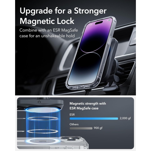 ESR 15W Car Charger with MagSafe + CryoBoost Frosted Silver