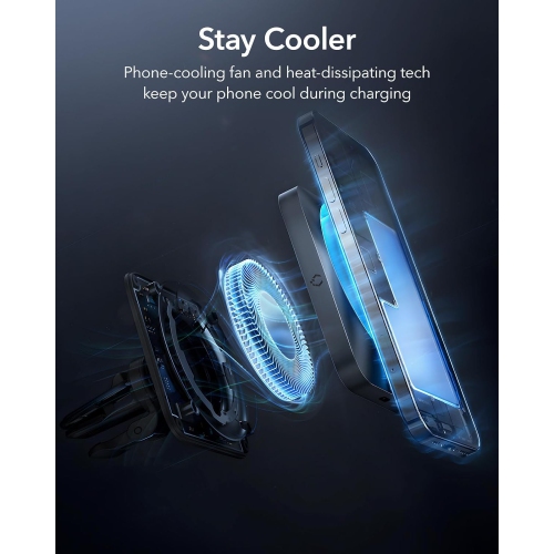 ESR 15W Car Charger with MagSafe + CryoBoost Frosted Silver