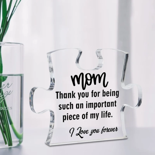 Moyel Gifts for Mom: Puzzle Acrylic Plaque - Heartfelt Mother's Day Presents from Daughter, Son, or Kids. Show Your Love with Unique Gift Ideas!