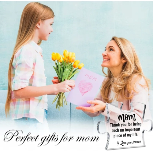 Moyel Gifts for Mom: Puzzle Acrylic Plaque - Heartfelt Mother's Day Presents from Daughter, Son, or Kids. Show Your Love with Unique Gift Ideas!
