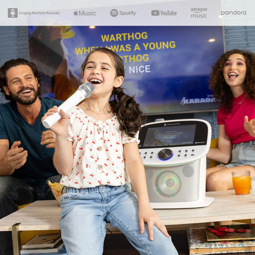 Système de karaoké Wi-Fi et Bluetooth avec microphones sans fil de Singing Machine - Blanc - Exclusivité Best Buy