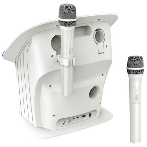 Système de karaoké Wi-Fi et Bluetooth avec microphones sans fil de Singing Machine - Blanc - Exclusivité Best Buy