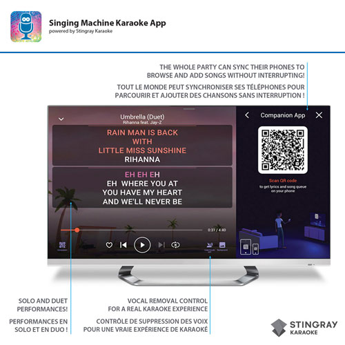 Système de karaoké Wi-Fi et Bluetooth avec microphones sans fil de Singing Machine - Blanc - Exclusivité Best Buy