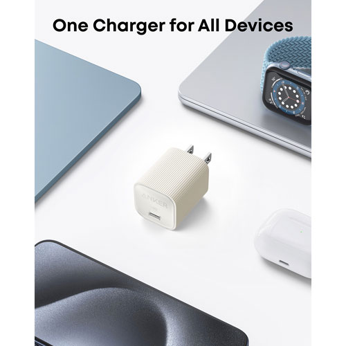 Anker 511 Nano 4 30W USB-C Wall Charger with USB-C/USB-C Cable - White