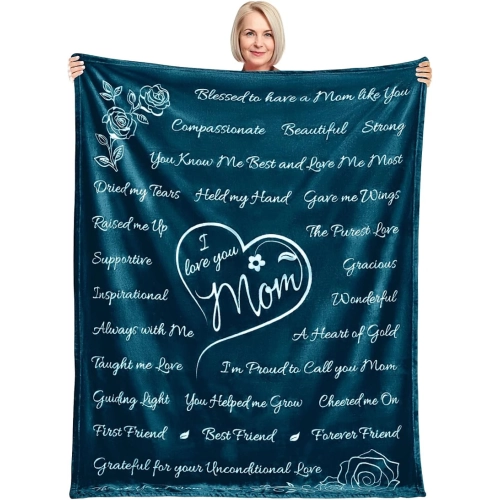 GENER daughter s Heartfelt Mother s Day Gift i Love You Mom Blanket Perfect Mom Birthday Or Anniversary Present Throw Blanket 65 50