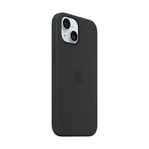 Refurbished Apple Silicone Fitted Soft Shell Case with MagSafe for iPhone 15 - Black OEM part MT0J3ZM/A