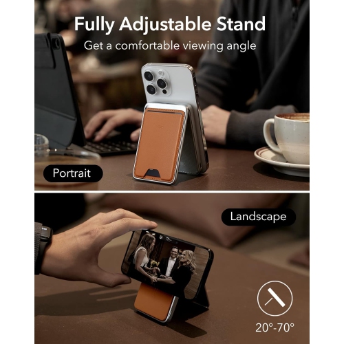 ESR HaloLock Power Bank Wallet for iPhone 15/14/13/12 Series 5,000mAh Brown