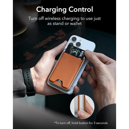 ESR HaloLock Power Bank Wallet for iPhone 15/14/13/12 Series 5,000mAh Brown