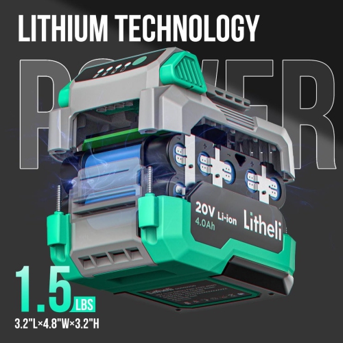Pistolet thermique sans fil 20 V de Litheli, ensemble de pistolet à air chaud portatif, 3 températures maximum avec batterie 4 Ah et