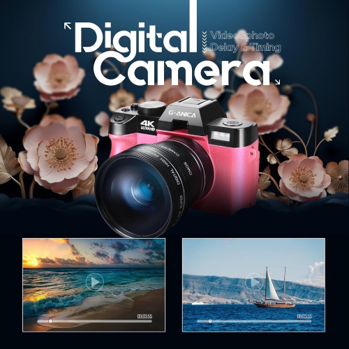 Digital Camera for Photography and Video,48MP 4K Vlogging Camera with 180° Flip Screen,16X Digital Zoom, Autofocus Compact Camera 32GB TF&2 Batteries