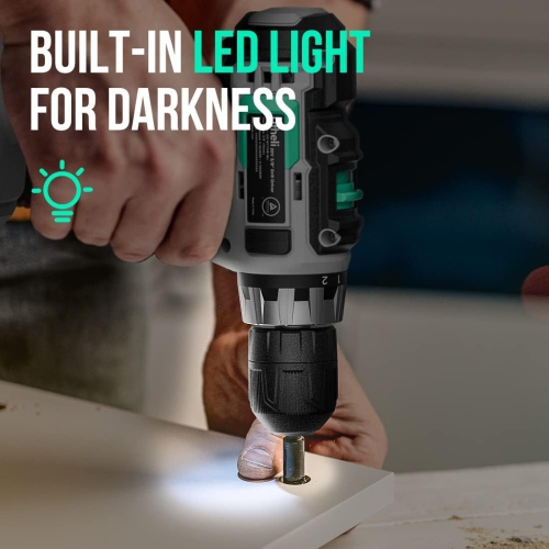 Litheli Cordless Drill Driver,20V Max Power Drill Cordless Set,Variable Speed, 2.0 Ah Battery and 1 Hour Fast Charger Included