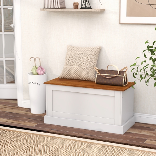 Gymax 35.5'' Storage Chest Lift Top Storage Box w/ Safety Hydraulic Strut & Metal Hinges