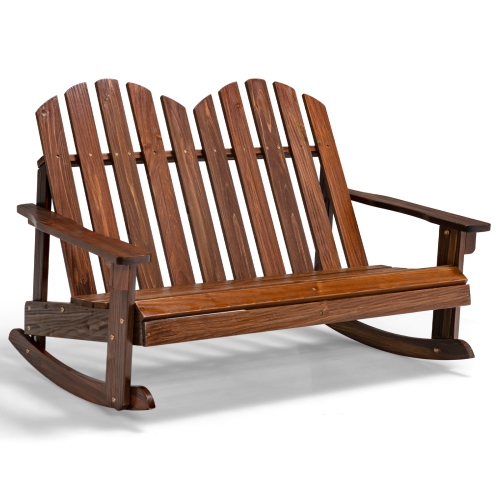 Gymax Adirondack Rocking Chair Kid Backrest Armrest Solid Wood