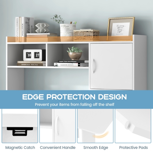 Gymax L-Shaped Desk w/ Open Storage Hutch Corner Computer Desk w/ Shelves & Cabinet