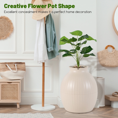 Gymax Plant Cat Litter Box w/ Smart Odor Removal Hidden Cat Litter Box Furniture