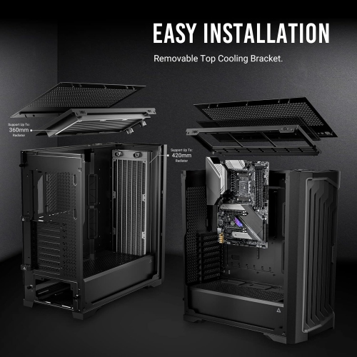 Antec Performance 1 FT, Full Tower, Temp Display, 4 x Storm T3 PWM Fans, Type-C, Dual TG Side Panels, Removable Top Bracket, High Airflow Mesh Front